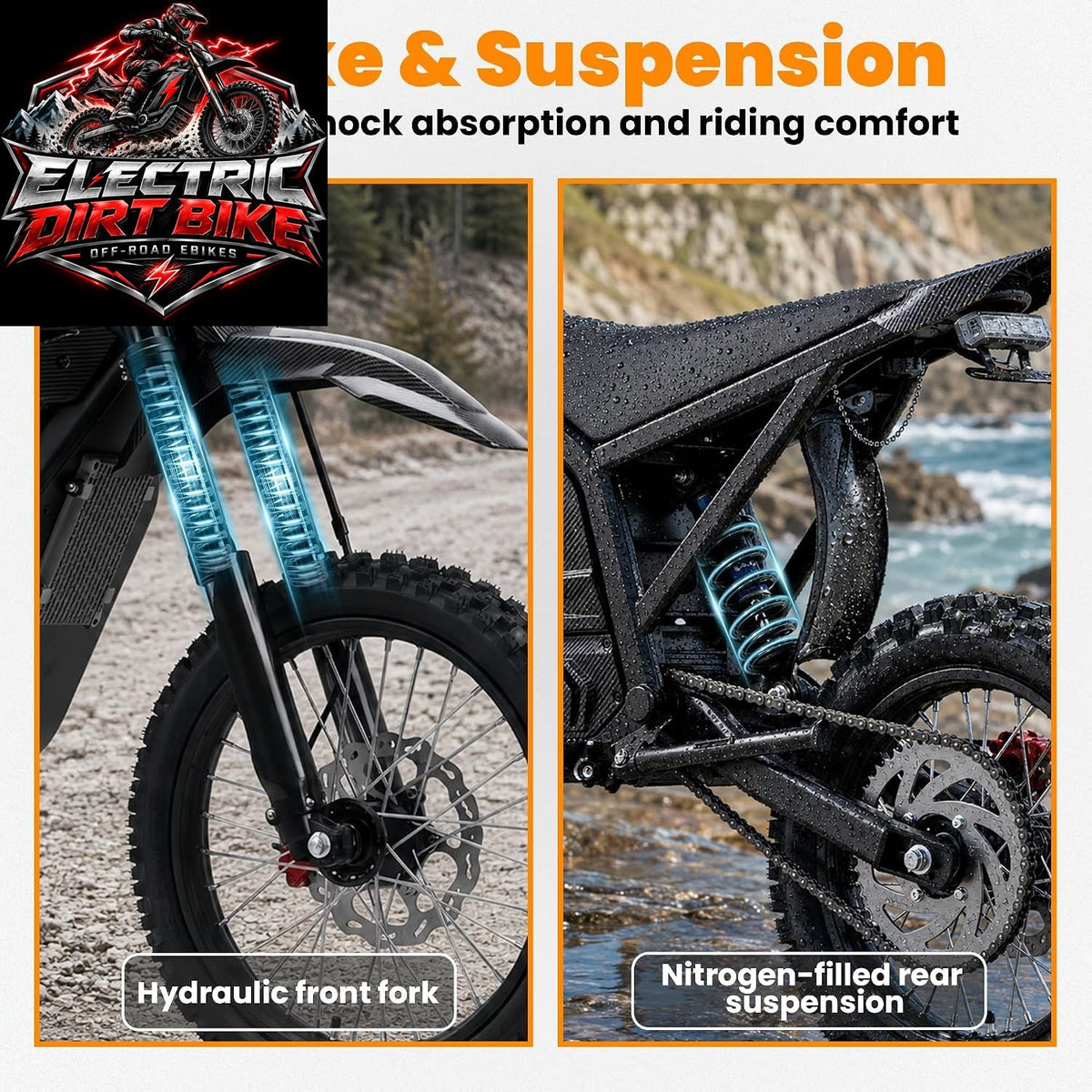 AMYET Electric Dirt Motorcycle, 4000W Peak with Reverse Gear