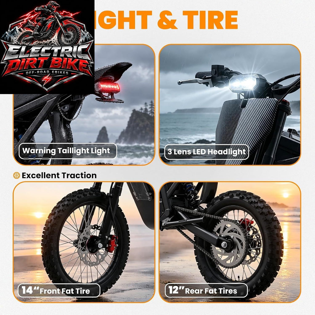 AMYET Electric Dirt Motorcycle, 4000W Peak with Reverse Gear