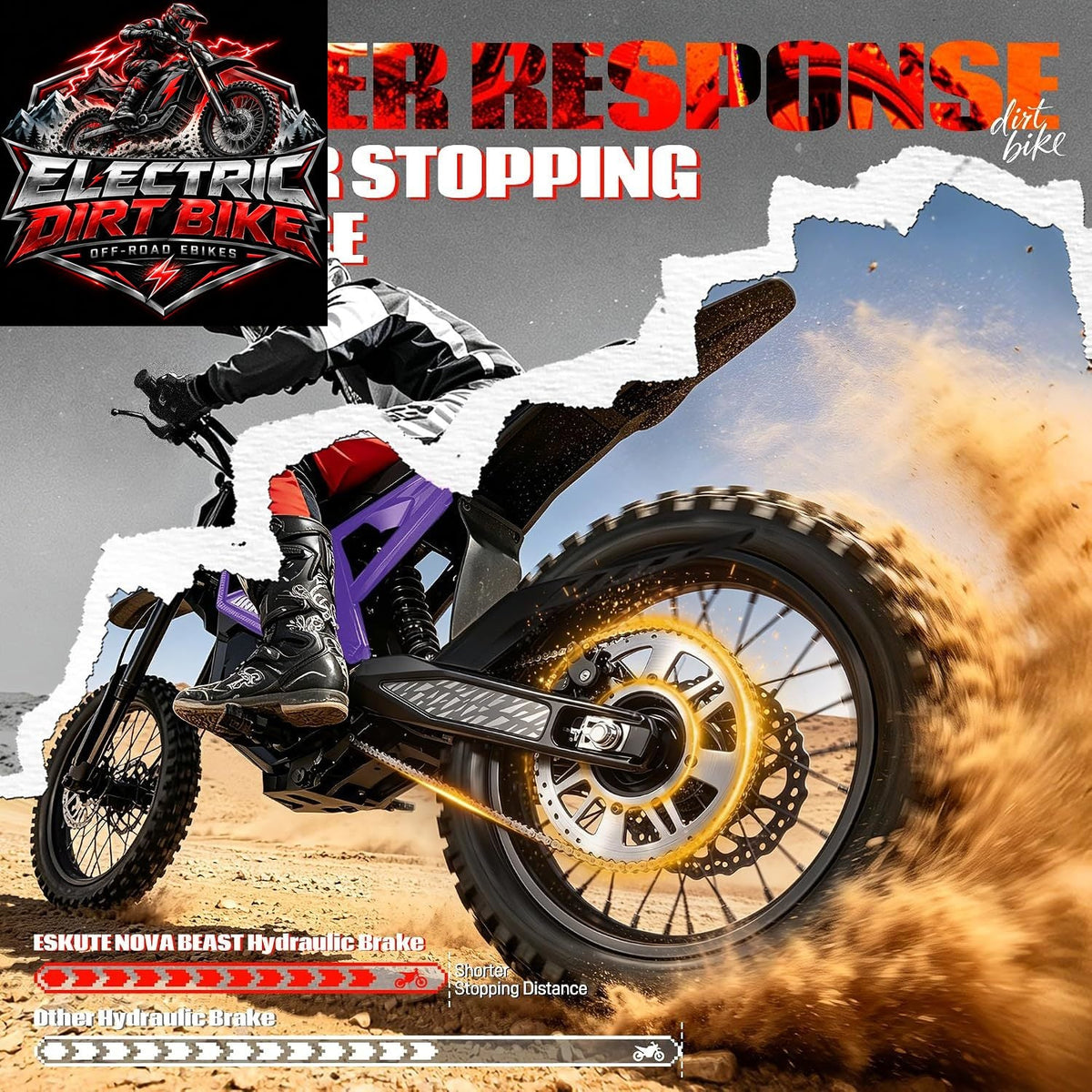 ESKUTE NOVA Beast Electric Dirt Motorcycle with 60V 27Ah Battery