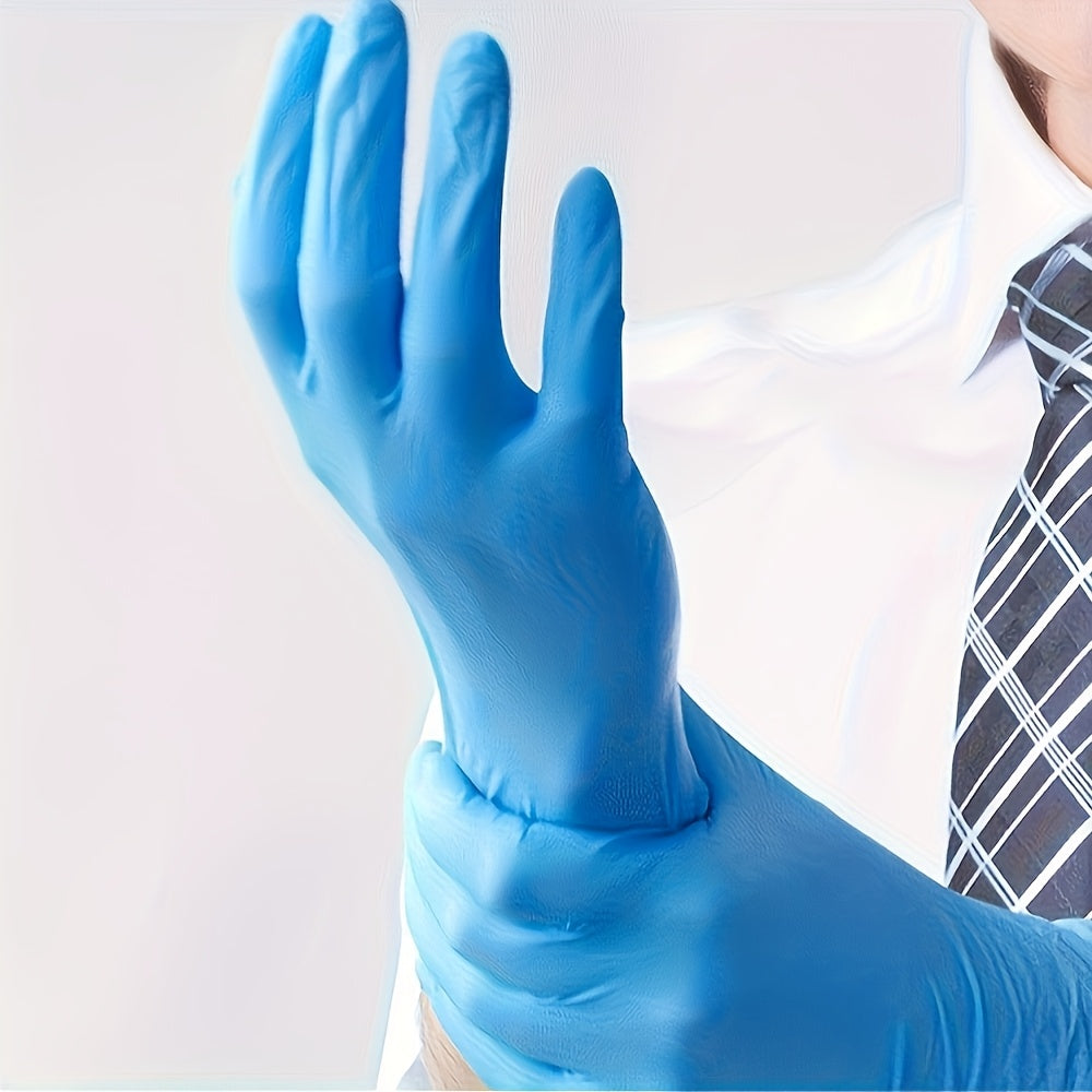 Blue Disposable Nitrile Gloves | Suitable for Living Rooms, Bathrooms, Pet Bathing, Hairdressing | Multi-functional Household Cleaning Gloves | Waterproof