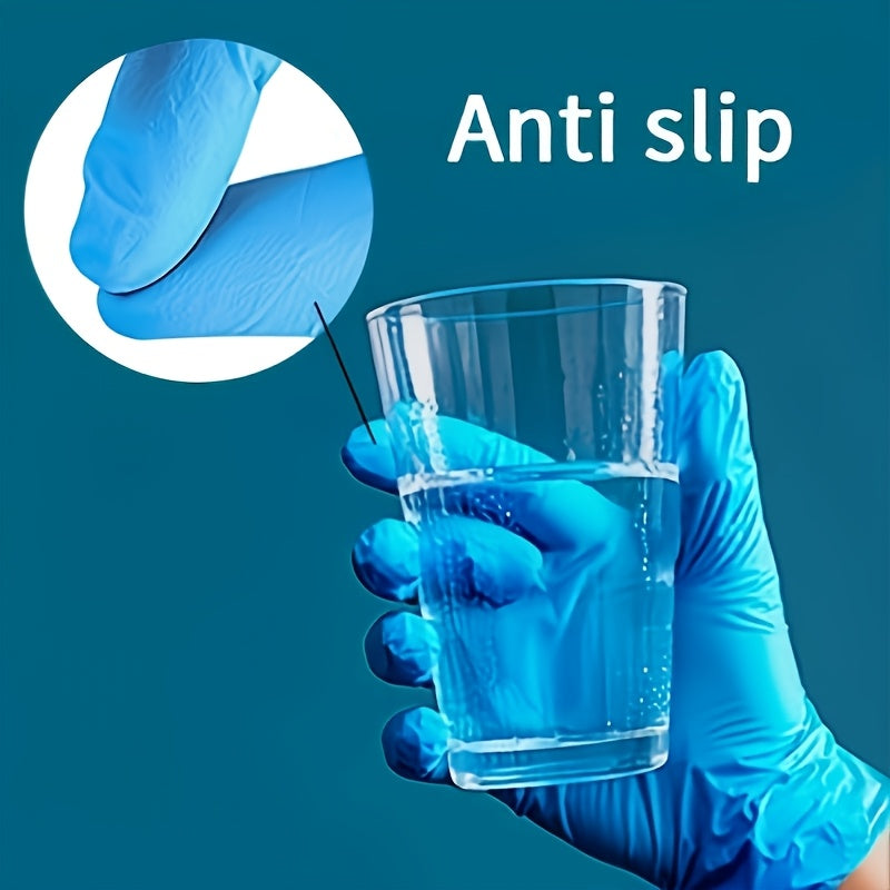 Blue Disposable Nitrile Gloves | Suitable for Living Rooms, Bathrooms, Pet Bathing, Hairdressing | Multi-functional Household Cleaning Gloves | Waterproof