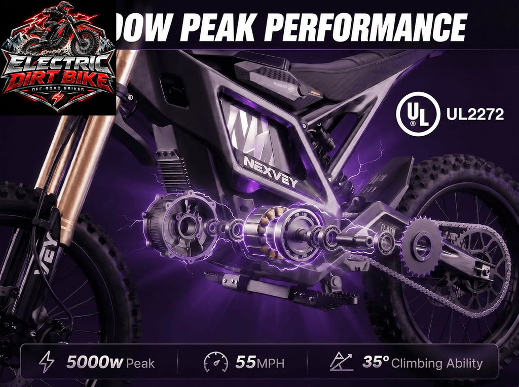 NEXVEY FLASH PRO with Wheelie Assist, 5000W Peak Electric Dirt Bike